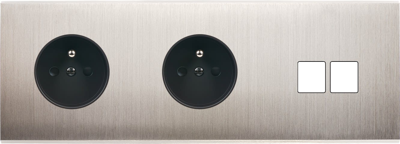 MODELEC - Façade Confidence Laiton Nickel Satine Triple Horizontale PC Pc M2