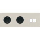 MODELEC - Façade "M" Nickel Brosse Triple Horizontale 2 Prises Schuko 2 Media magnétique