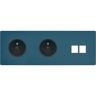 MODELEC - Façade "M" Gris Mat Triple Horizontale 1 Prise 1 Prise 2 Media magnétique