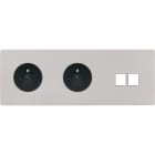 MODELEC - Façade "M" Nickel Sable Triple Horizontale 1 Prise 1 Prise 2 Media magnétique