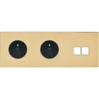 MODELEC - Façade "M" Laiton Verni Triple Horizontale 1 Prise 1 Prise 2 Media magnétique