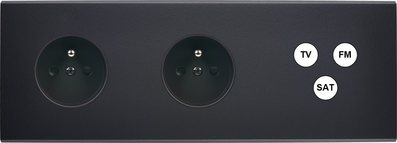 MODELEC - Façade Confidence Laiton Noir Triple Horizontale PC Pc C3