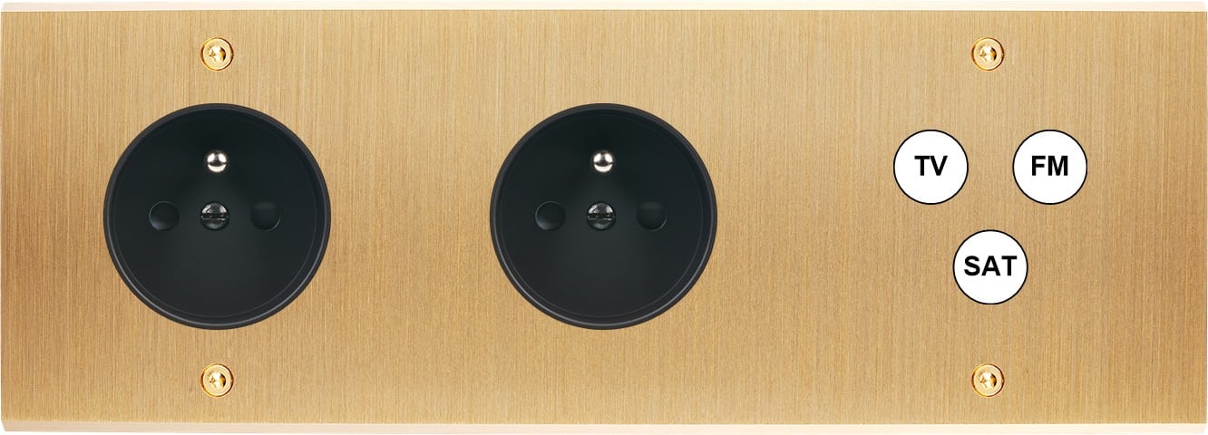 MODELEC - Façade Confidence Laiton Brosse Triple Horizontale PC Pc C3 à Vis