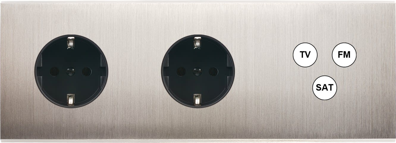 MODELEC - Façade Confidence Laiton Nickel Satine Triple Horizontale Pckpckc3