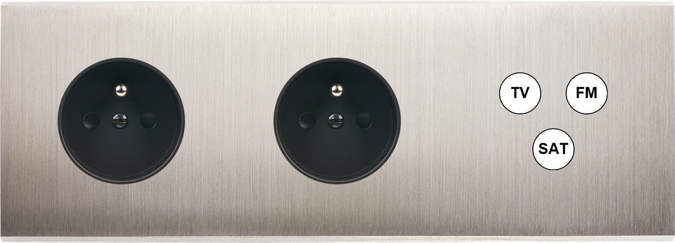 MODELEC - Façade Confidence Laiton Nickel Satine Triple Horizontale PC Pc C3