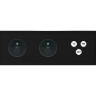 MODELEC - Façade Empreintes POINT Noir Triple Horiz 2 Prises de Courant Prise TV FM SAT M