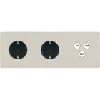MODELEC - Façade "M" Nickel Brosse Triple Horizontale 2 Prises Schuko 1 Tv-Fm-Sat magnétiq