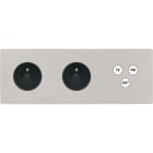 MODELEC - Façade "M" Nickel Sable Triple Horizontale 1 Prise 1 Prise 1 Tv-Fm-Sat magnétiq