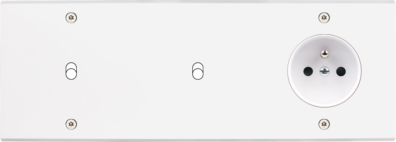 MODELEC - Façade Confidence Laiton Blanc Mat Triple Horizontale B1 B1 PC à Vis