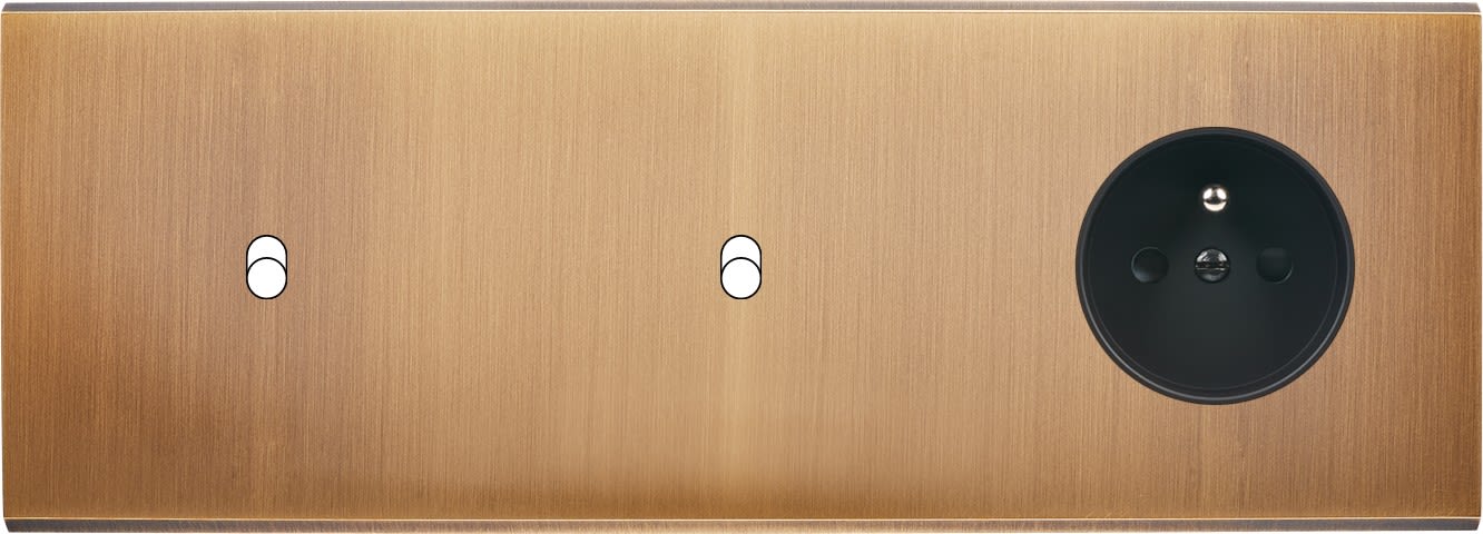 MODELEC - Façade Confidence Laiton Bronze Triple Horizontale 1 Basculeur 1 Basculeur PC