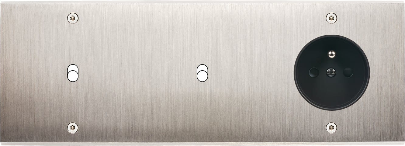 MODELEC - Façade Confidence Laiton Nickel Satine Triple Horizontale B1 B1 PC à Vis