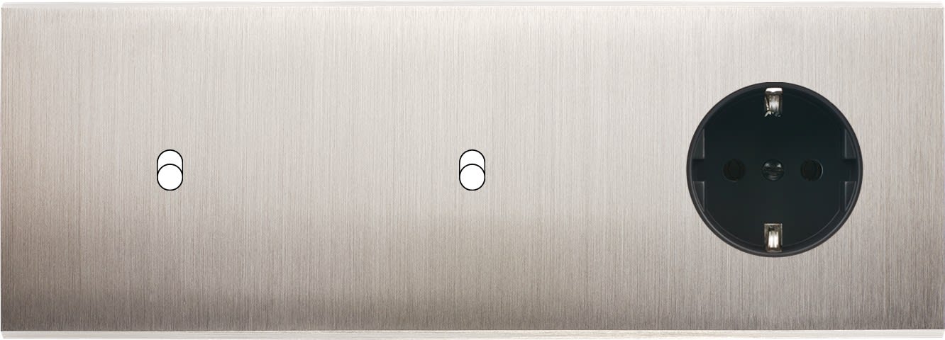 MODELEC - Façade Confidence Laiton Nickel Satine Triple Horizontale B1B1Pck