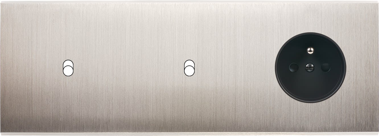 MODELEC - Façade Confidence Laiton Nickel Satine Triple Horizontale B1 B1 Pc