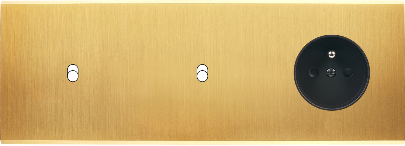 MODELEC - Façade Confidence Laiton Satine Triple Horizontale 1 Basculeur 1 Basculeur PC Ne