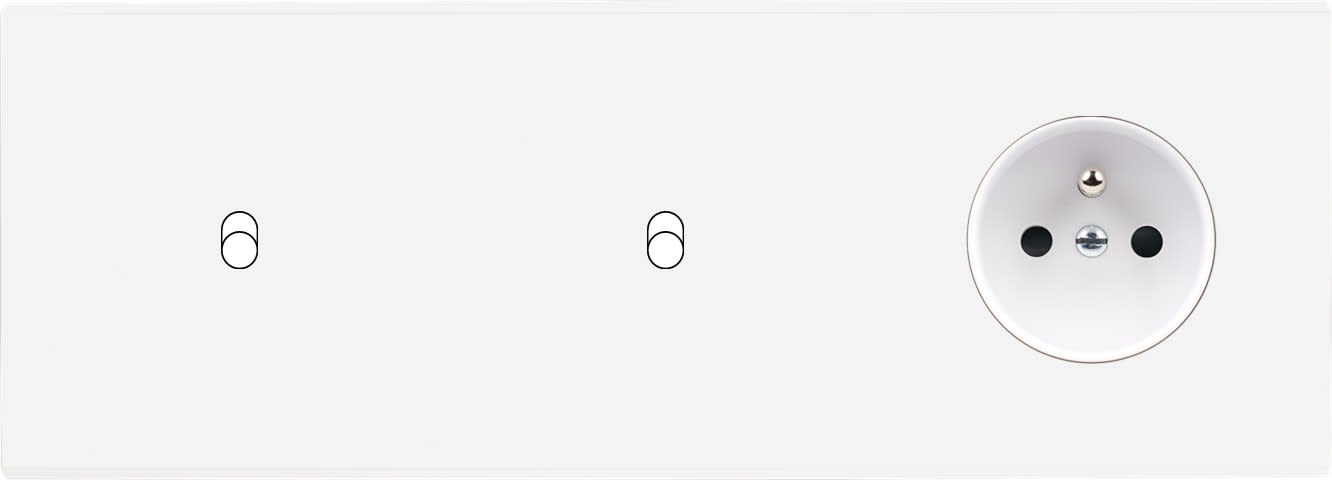 MODELEC - Façade Confidence Laiton Blanc Email Triple Horizontale 1Basculeur 1Basculeur Pc