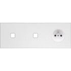 MODELEC - Façade Empreintes POINT Blanc Triple Horiz 1 bouton 1 bouton Prise de Courant M