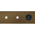 MODELEC - Façade Empreintes ANGLE Vieux Bronze Triple Horizontale 1 bouton 1 bouton PC M