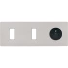 MODELEC - Facade M Nickel Sable Triple Horizontale 1 Bouton 1 Bouton 1 Prise magnetique