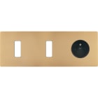MODELEC - Façade "M" Laiton Sable Triple Horizontale 1 Bouton 1 Bouton 1 Prise magnétique