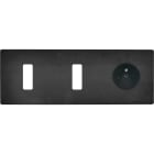 MODELEC - Façade "M" Acier Verni Triple Horizontale 1 Bouton 1 Bouton 1 Prise magnétique