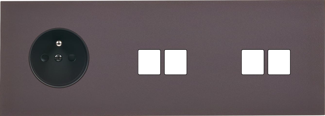 MODELEC - Façade Désir Anthracite Mat Triple Horizontale PC 2 Medias 2 Medias