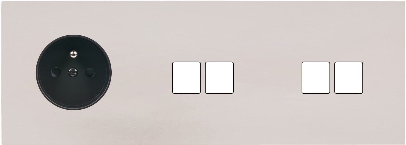MODELEC - Façade Désir Gris Perle Mat Triple Horizontale PC 2 Medias 2 Medias