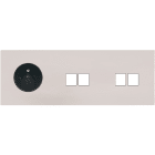 MODELEC - Façade Désir Gris Perle Mat Triple Horizontale PC 2 Medias 2 Medias