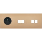 MODELEC - Façade Désir Doré Mat Triple Horizontale PC 2 Medias 2 Medias