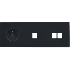 MODELEC - Façade Désir Noir Mat Triple Horizontale prise de courant et M1 et M2