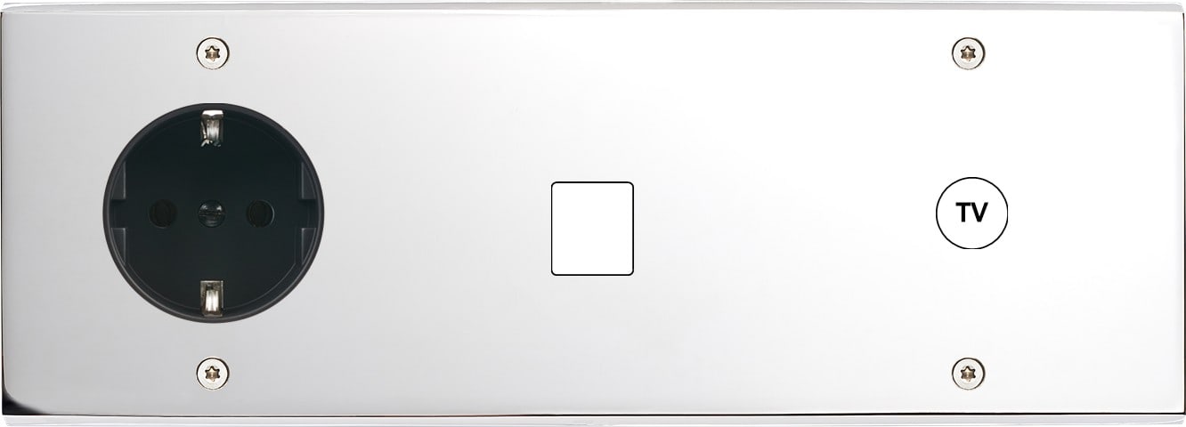 MODELEC - Façade Confidence Laiton Chrome Miroir Triple Horizontale PCK M1 C1 à Vis
