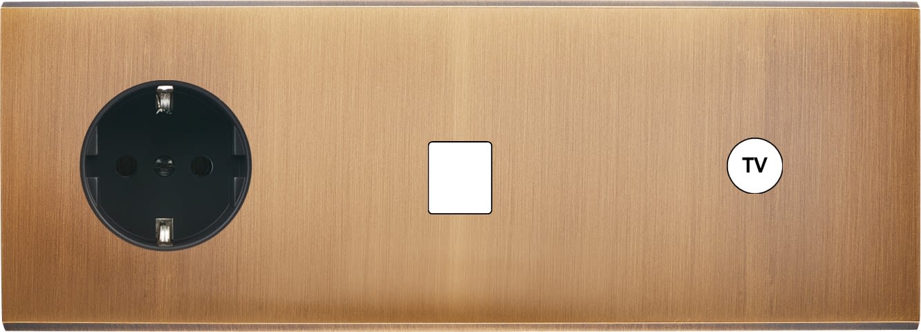 MODELEC - Façade Confidence Laiton Vieux Bronze Triple Horizontale PCK M1 C1 Magnetique