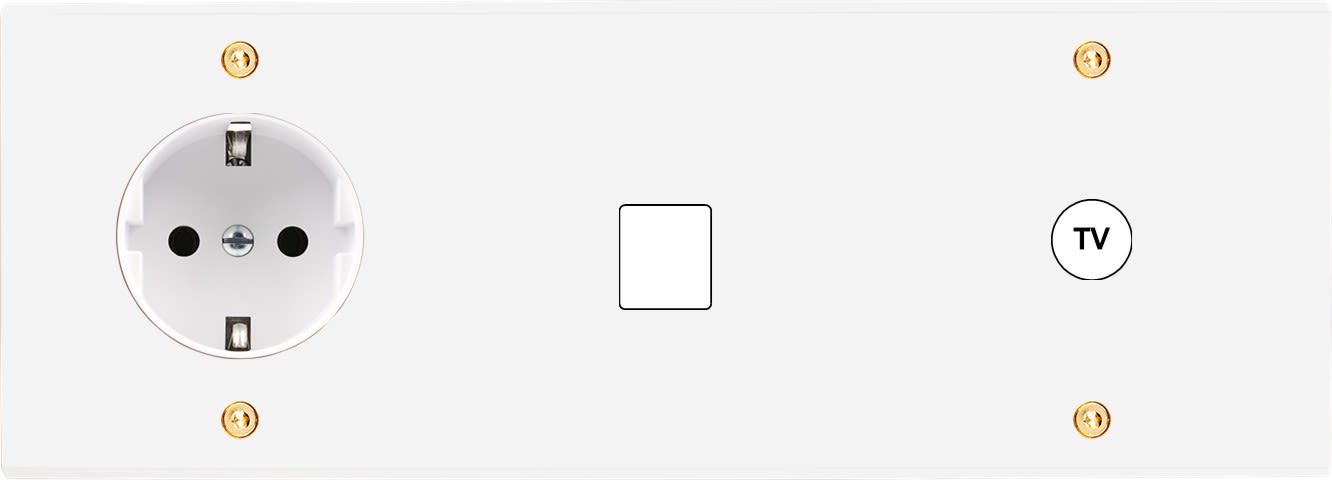 MODELEC - Façade Confidence Laiton Blanc Email Triple Horizontale PCK M1 C1 à Vis