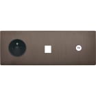 MODELEC - Façade "M" Laiton Canon Fusil Triple Horizon 1 Prise 1 Media 1 Prise Tv magnétiq