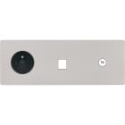 MODELEC - Façade "M" Nickel Sable Triple Horizontale 1 Prise 1 Media 1 Prise Tv magnétique