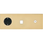 MODELEC - Façade "M" Laiton Verni Triple Horiz 1 Prise Schuko 1 Media 1 Prise Tv magnétiq