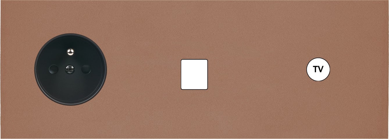 MODELEC - Façade Désir Moka Mat Triple Horizontale PC M1 C1