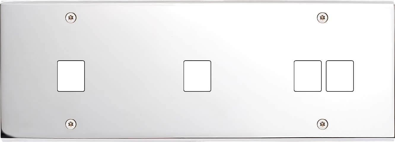 MODELEC - Façade Confidence Laiton Chrome Triple Horizontale M1 M1 M2 à Vis