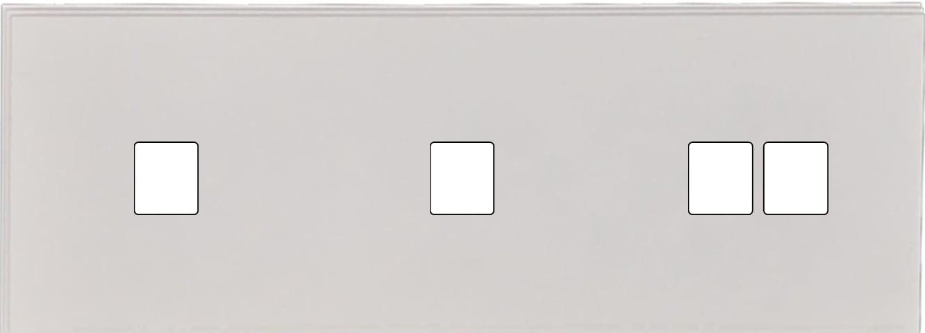 MODELEC - Façade Empreintes ANGLE Blanc Triple Horizontale 1 Média 1 Média 2 Média