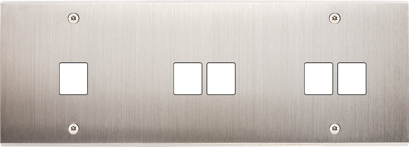 MODELEC - Façade Confidence Laiton Nickel Satine Triple Horizontale M1 M2 M2 à Vis