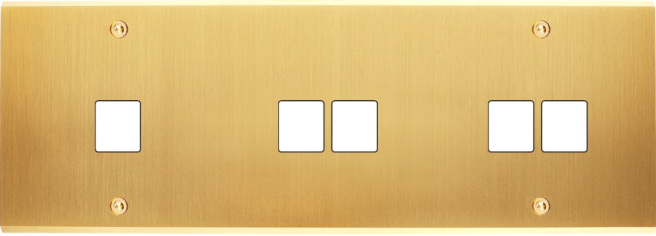 MODELEC - Façade Confidence Laiton Satine Triple Horizontale M1 M2 M2 à Vis