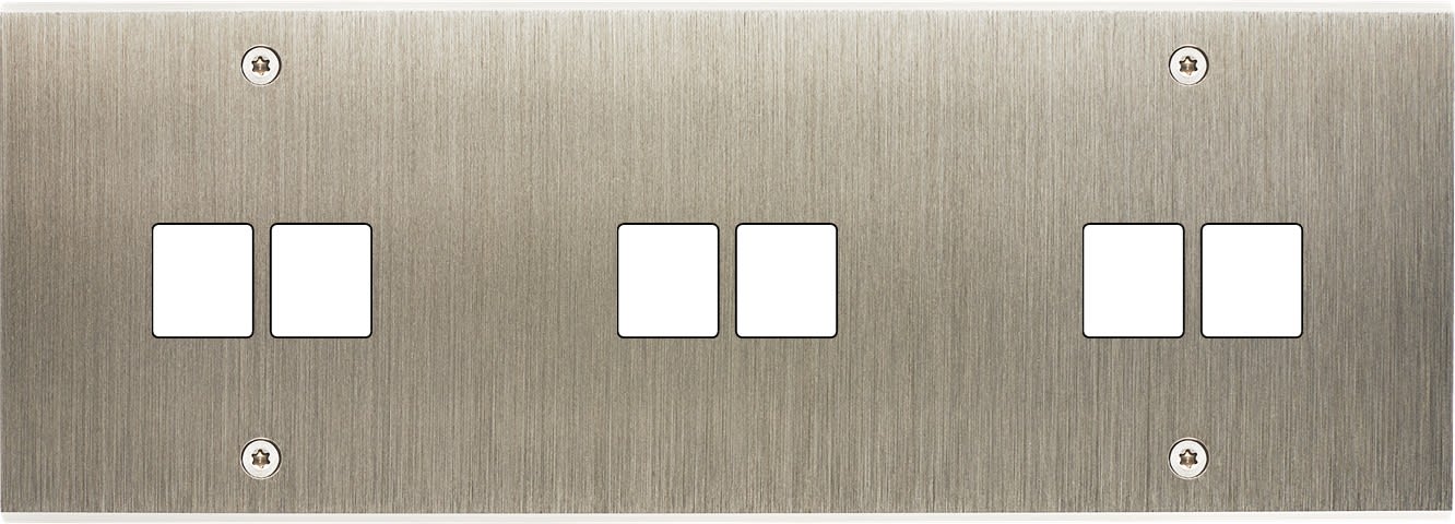 MODELEC - Façade Confidence Laiton Acier Brosse Triple Horizontale M2 M2 M2 à Vis