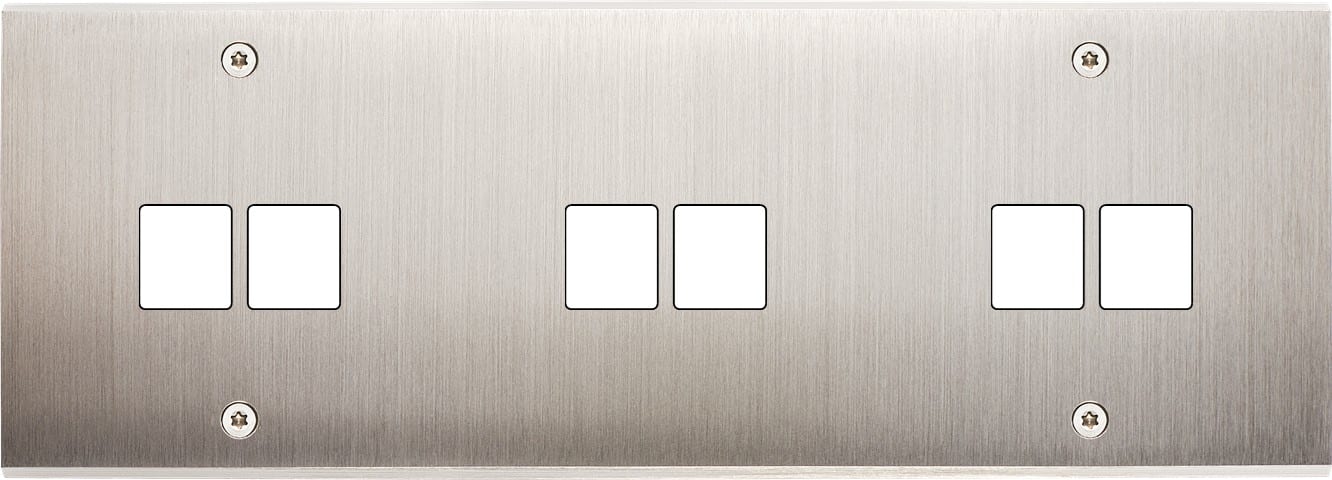 MODELEC - Façade Confidence Laiton Nickel Satine Triple Horizontale M2 M2 M2 à Vis