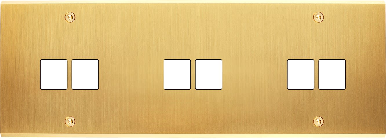 MODELEC - Façade Confidence Laiton Satine Triple Horizontale M2 M2 M2 à Vis