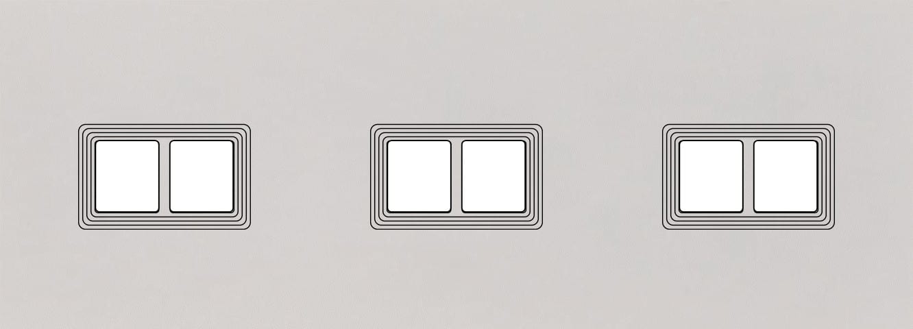 MODELEC - Façade Empreintes VOLUME Blanc Triple Horizontale 3 Doubles Média, magnétique