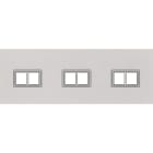 MODELEC - Façade Empreintes VOLUME Blanc Triple Horizontale 3 Doubles Média, magnétique