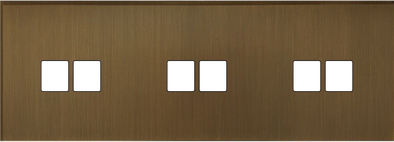 MODELEC - Façade Empreintes ANGLE Vieux Bronze Triple Horizontale 3 Doubles Média