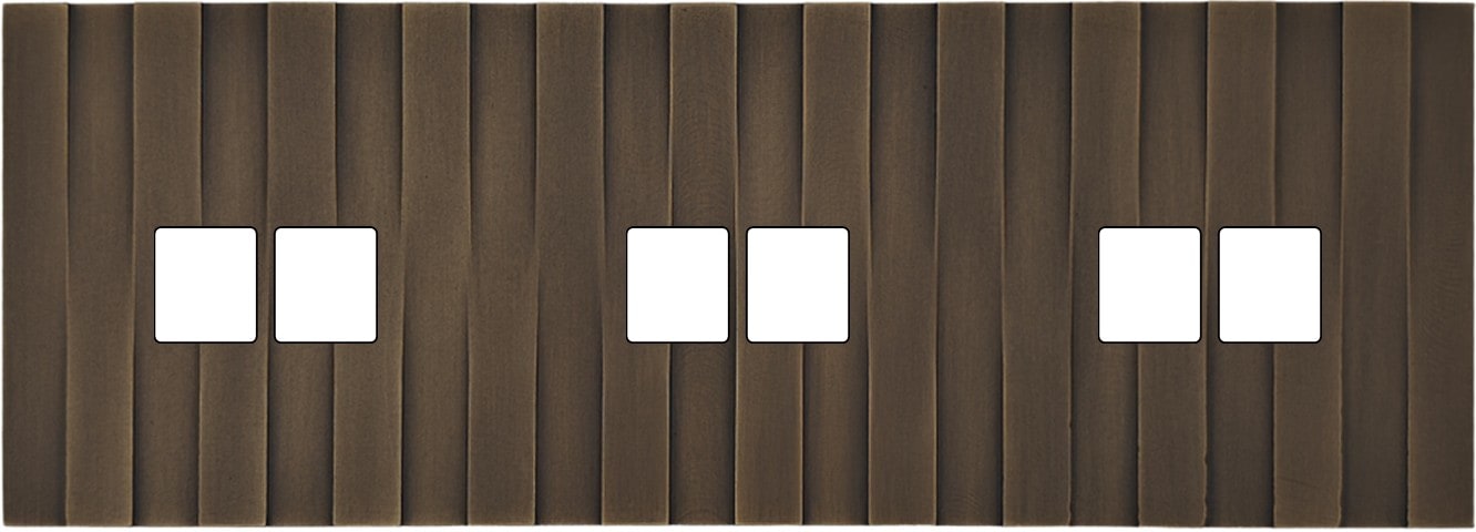 MODELEC - Façade Empreintes LIGNE Vieux Bronze Triple Horizontale 3 Doubles Média