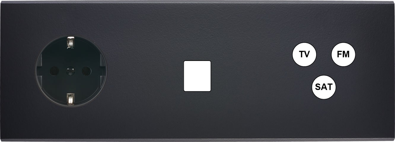 MODELEC - Façade Confidence Laiton Noir Mat Triple Horizontale PCK M1 C3