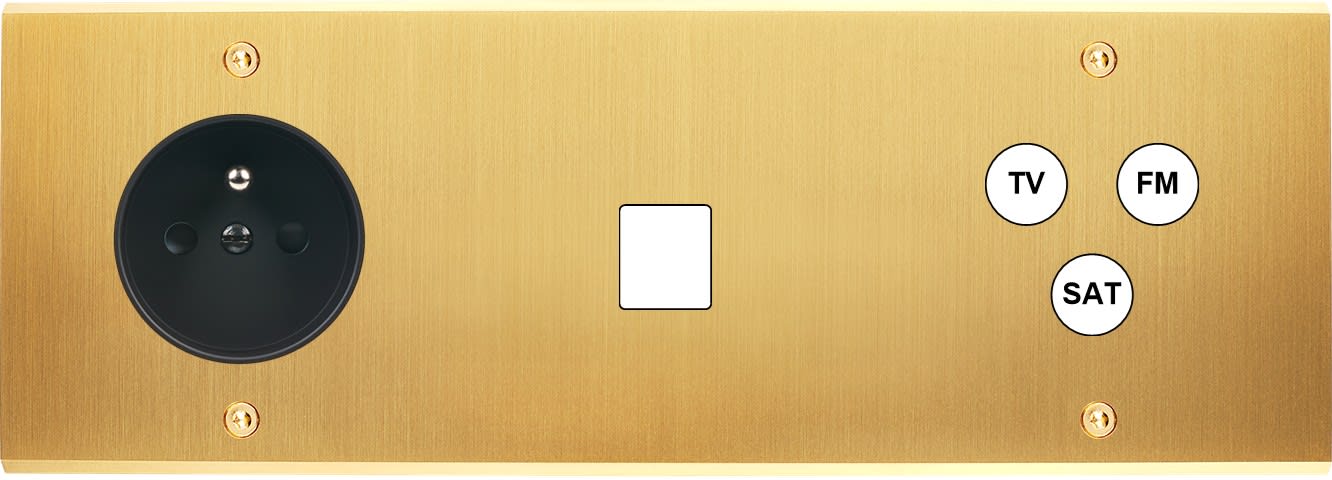 MODELEC - Façade Confidence Laiton Satine Triple Horizontale PC M1 C3 à Vis