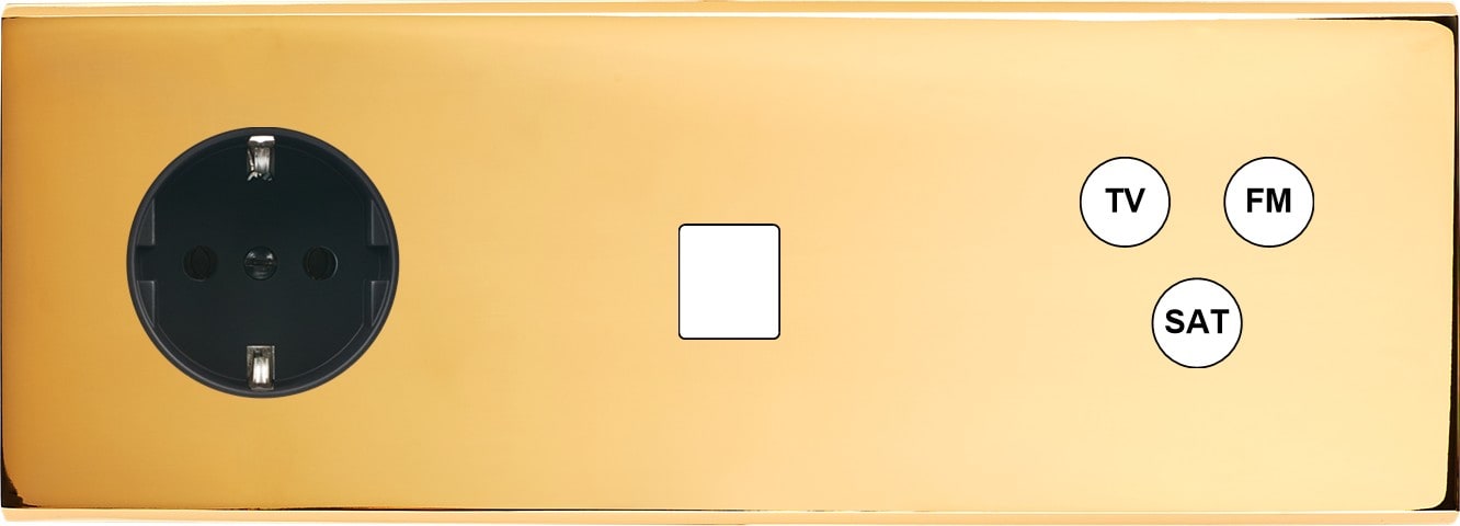 MODELEC - Façade Confidence Laiton Or Miroir Triple Horizontale PCK M1 C3 Magnetique